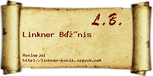 Linkner Bónis névjegykártya